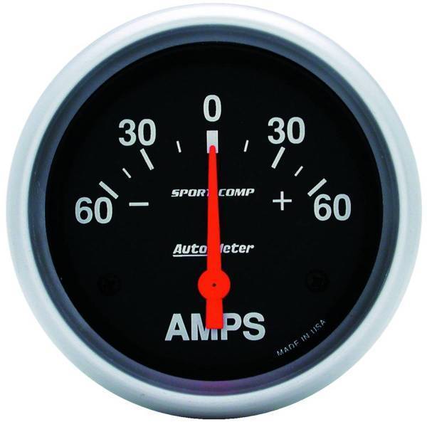 Autometer - AutoMeter GAUGE AMMETER 2 5/8in. 60A ELECTRIC SPORT-COMP - 3586