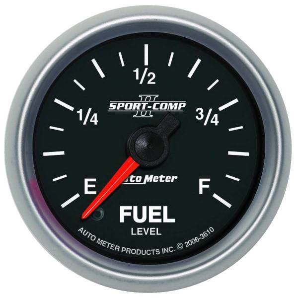 Autometer - AutoMeter GAUGE FUEL LEVEL 2 1/16in. 0-280O PROGRAMMABLE SPORT-COMP II - 3610