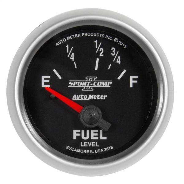 Autometer - AutoMeter GAUGE FUEL LEVEL 2 1/16in. 16OE TO 158OF ELEC SPORT-COMP II - 3618