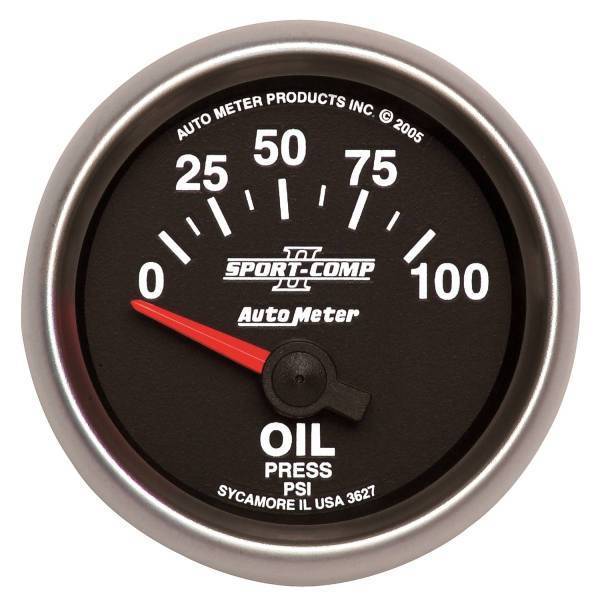 Autometer - AutoMeter GAUGE OIL PRESSURE 2 1/16in. 100PSI ELECTRIC SPORT-COMP II - 3627