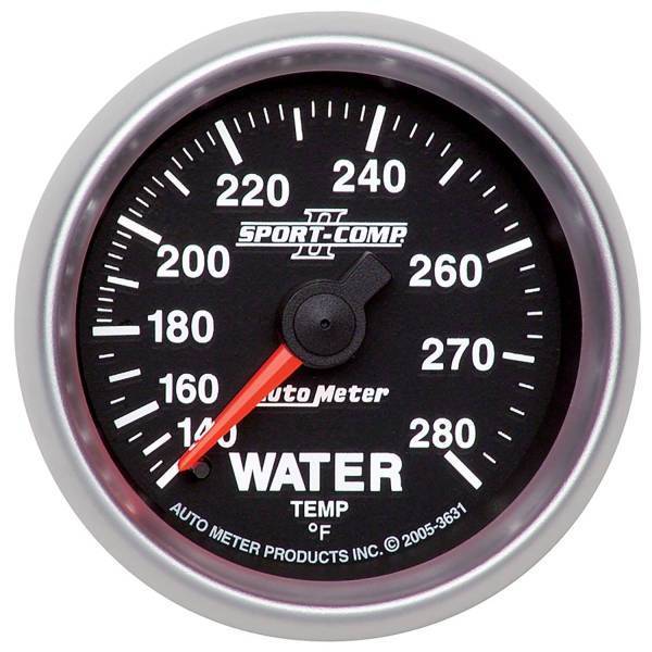Autometer - AutoMeter GAUGE WATER TEMP 2 1/16in. 140-280deg.F MECHANICAL SPORT-COMP II - 3631