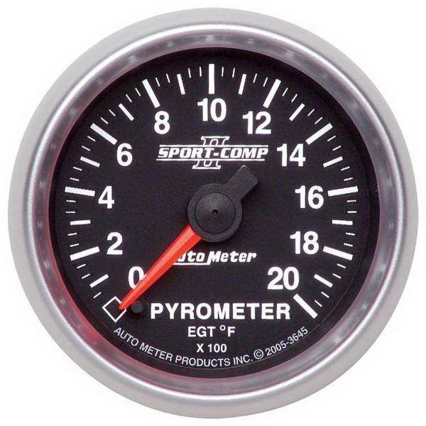 Autometer - AutoMeter GAUGE PYROMETER (EGT) 2 1/16in. 2000deg.F DIGITAL STEPPER MOTOR SPORT-COMP - 3645