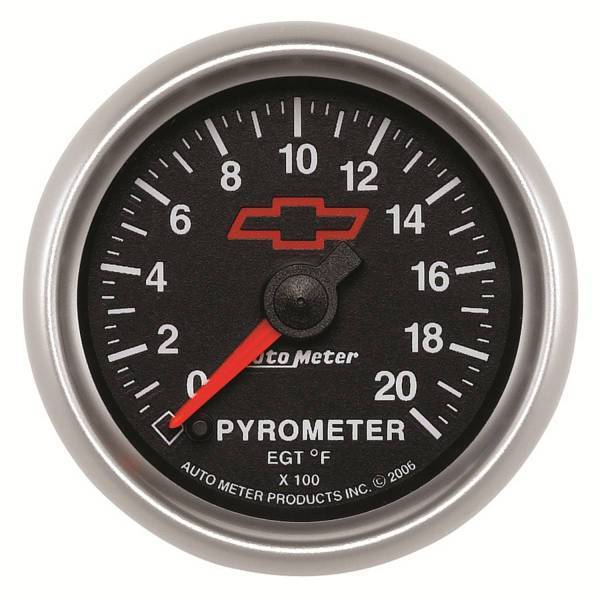 Autometer - AutoMeter GAUGE PYROMETER (EGT) 2 1/16in. 2000deg.F STEPPER MOTOR CHEVY RED BOWTIE B - 3645-00406