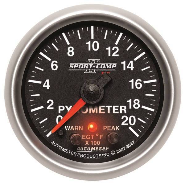 Autometer - AutoMeter GAUGE PYROMETER (EGT) 2 1/16in. 2000deg.F STEPPER MOTOR W/PK/WRN SPORT-COMP - 3647