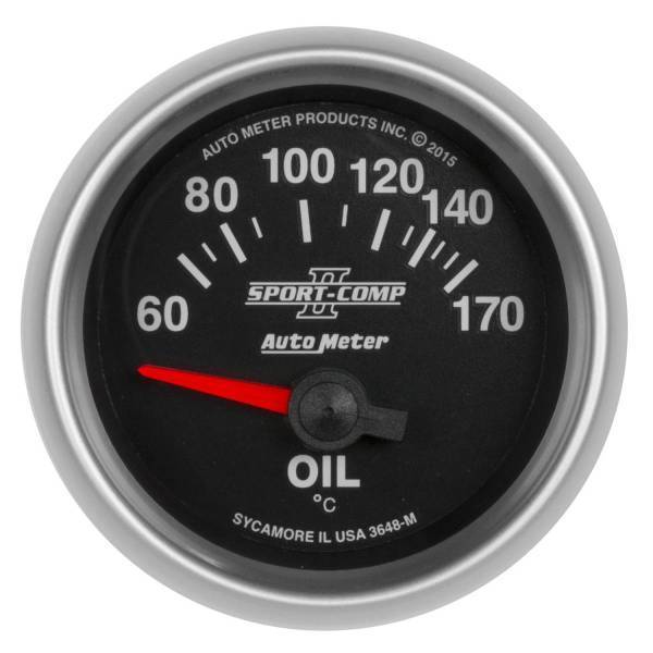 Autometer - AutoMeter GAUGE OIL TEMP 2 1/16in. 60-170deg.F ELECTRIC SPORT-COMP II - 3648-M