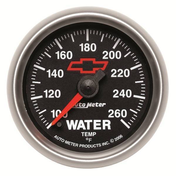 Autometer - AutoMeter GAUGE WATER TEMP 2 1/16in. 100-260deg.F DIGITAL STEPPER MOTOR CHEVY RED BOW - 3655-00406