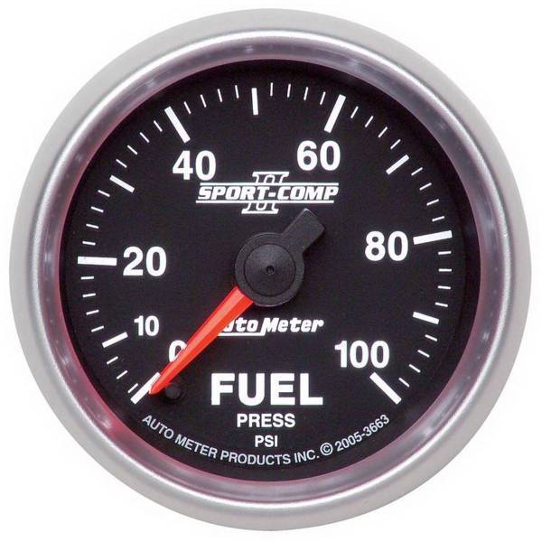 Autometer - AutoMeter GAUGE FUEL PRESSURE 2 1/16in. 100PSI DIGITAL STEPPER MOTOR SPORT-COMP II - 3663