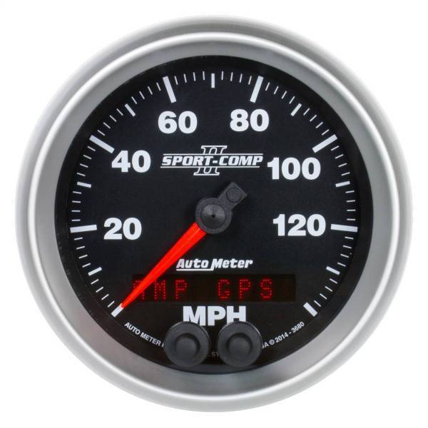 Autometer - AutoMeter GAUGE SPEEDOMETER 3 3/8in. 140MPH GPS SPORT-COMP II - 3680