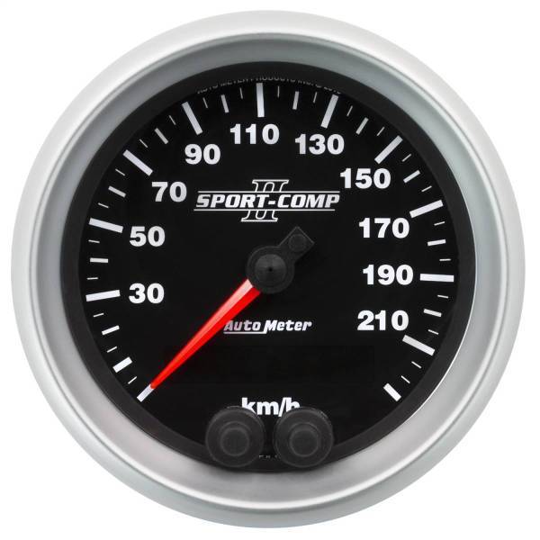 Autometer - AutoMeter GAUGE SPEEDOMETER 3 3/8in. 225KM/H GPS SPORT-COMP II - 3680-M