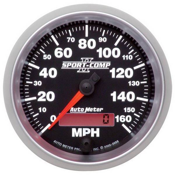 Autometer - AutoMeter GAUGE SPEEDOMETER 3 3/8in. 160MPH ELEC. PROGRAMMABLE SPORT-COMP II - 3688