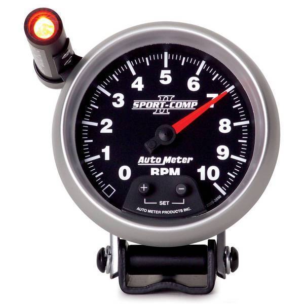 Autometer - AutoMeter GAUGE TACHOMETER 3 3/4in. 10K RPM PEDESTAL W/EXT. QUICK-LITE SPORT-COMP II - 3690