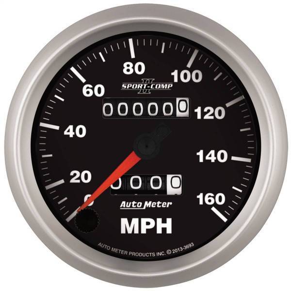 Autometer - AutoMeter GAUGE SPEEDOMETER 3 3/8in. 160MPH MECHANICAL SPORT-COMP II - 3693