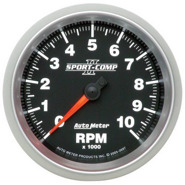 Autometer - AutoMeter GAUGE TACHOMETER 3 3/8in. 10K RPM IN-DASH SPORT-COMP II - 3697