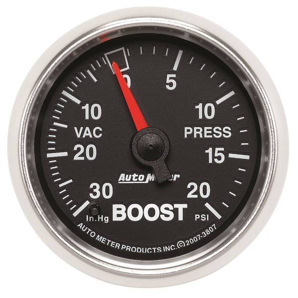 Autometer - AutoMeter GAUGE VAC/BOOST 2 1/16in. 30INHG-20PSI MECHANICAL GS - 3807