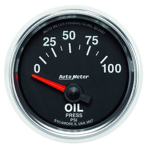 Autometer - AutoMeter GAUGE OIL PRESSURE 2 1/16in. 100PSI ELECTRIC GS - 3827