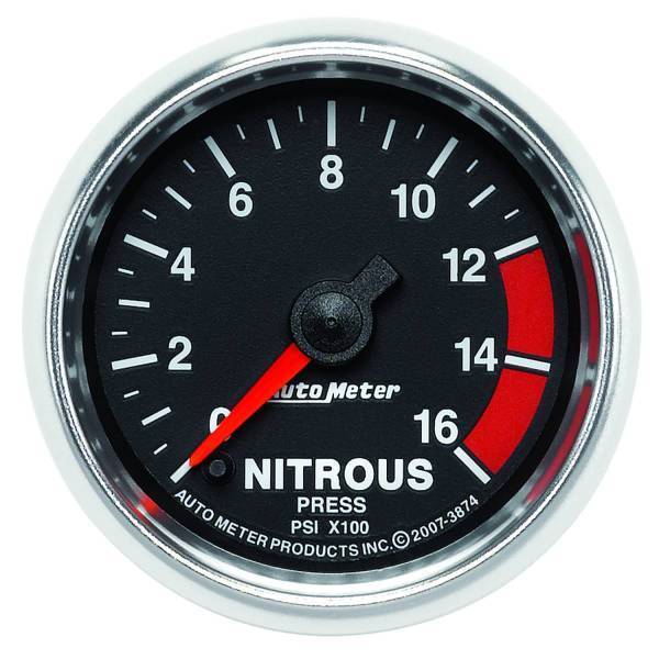 Autometer - AutoMeter GAUGE NITROUS PRESSURE 2 1/16in. 1600PSI DIGITAL STEPPER MOTOR GS - 3874