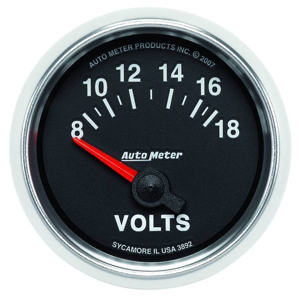 Autometer - AutoMeter GAUGE VOLTMETER 2 1/16in. 18V ELECTRIC GS - 3892