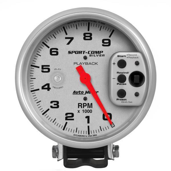 Autometer - AutoMeter GAUGE TACHOMETER 5in. 9K RPM PEDESTAL W/RPM PLAYBACK ULTRA-LITE - 3964