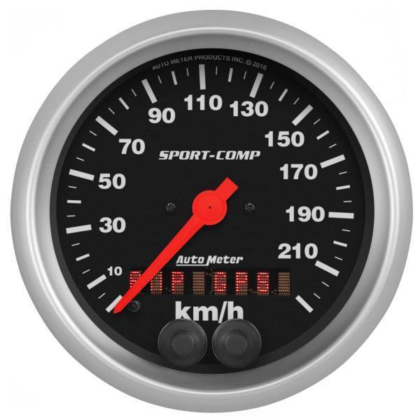 Autometer - AutoMeter GAUGE SPEEDOMETER 3 3/8in. 225KM/H GPS SPORT-COMP - 3982-M