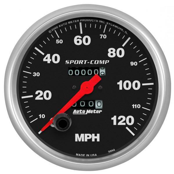 Autometer - AutoMeter GAUGE SPEEDOMETER 5in. 120MPH MECHANICAL SPORT-COMP - 3994