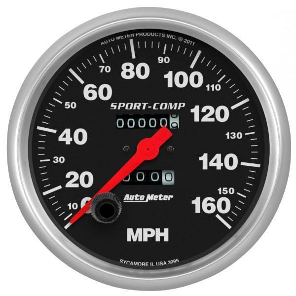 Autometer - AutoMeter GAUGE SPEEDOMETER 5in. 160MPH MECHANICAL SPORT-COMP - 3995