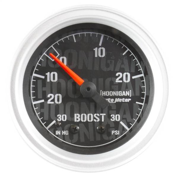 Autometer - AutoMeter GAUGE VAC/BOOST 2 1/16in. 30INHG-30PSI MECHANICAL HOONIGAN - 4303-09000