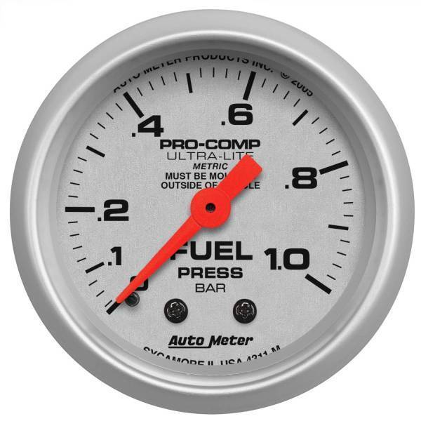Autometer - AutoMeter GAUGE FUEL PRESSURE 2 1/16in. 1.0BAR MECHANICAL ULTRA-LITE - 4311-M