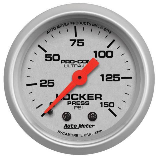Autometer - AutoMeter GAUGE AIR LOCKER PRESS 2 1/16in. 150PSI MECHANICAL ULTRA-LITE - 4330
