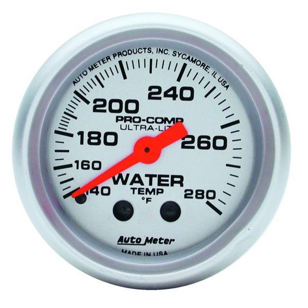 Autometer - AutoMeter GAUGE WATER TEMP 2 1/16in. 140-280deg.F MECHANICAL ULTRA-LITE - 4331