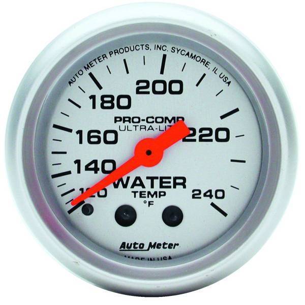 Autometer - AutoMeter GAUGE WATER TEMP 2 1/16in. 120-240deg.F MECHANICAL ULTRA-LITE - 4332