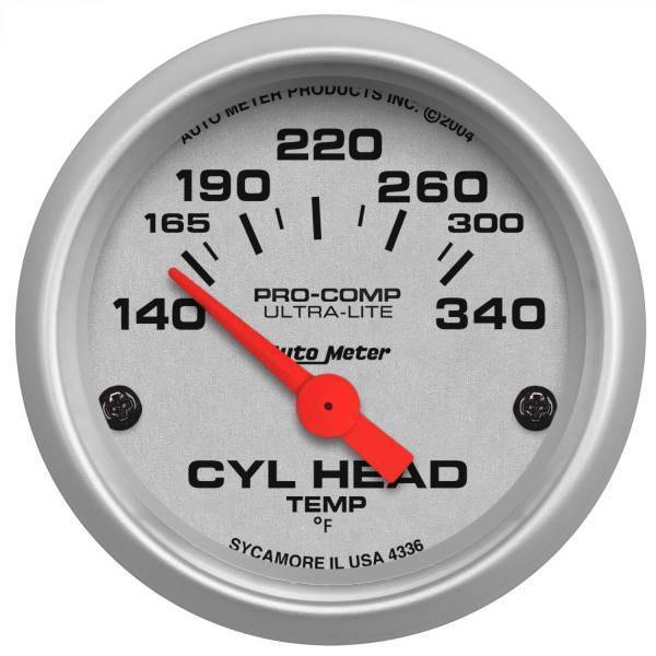 Autometer - AutoMeter GAUGE CYLINDER HEAD TEMP 2 1/16in. 140-340deg.F ELECTRIC ULTRA-LITE - 4336