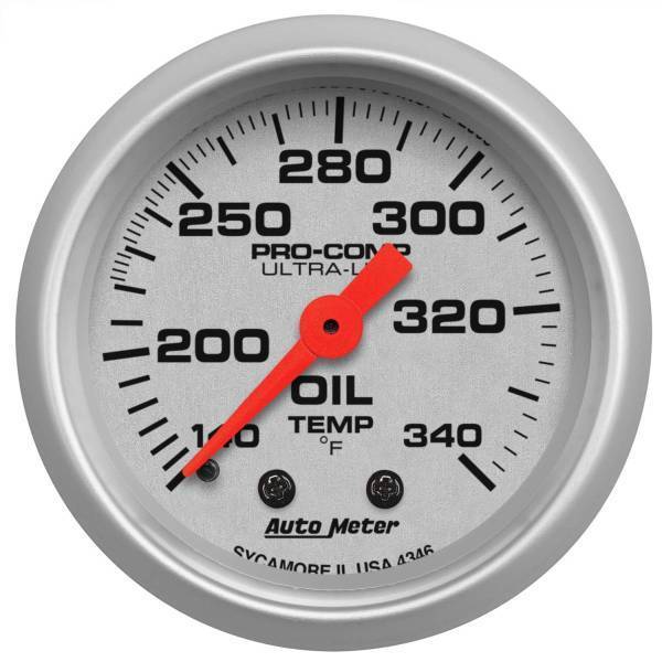 Autometer - AutoMeter GAUGE OIL TANK TEMP 2 1/16in. 140-340deg.F MECHANICAL ULTRA-LITE - 4346