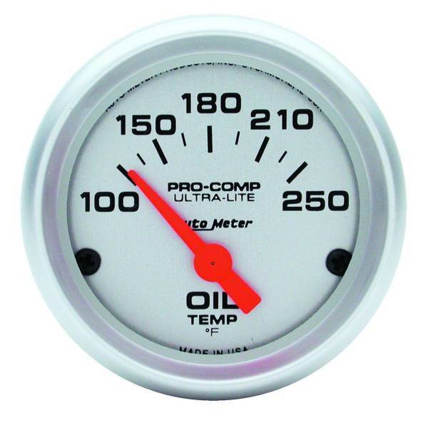 Autometer - AutoMeter GAUGE OIL TEMP 2 1/16in. 100-250deg.F ELECTRIC ULTRA-LITE - 4347