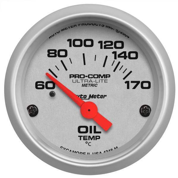Autometer - AutoMeter GAUGE OIL TEMP 2 1/16in. 60-170deg.F ELECTRIC ULTRA-LITE - 4348-M