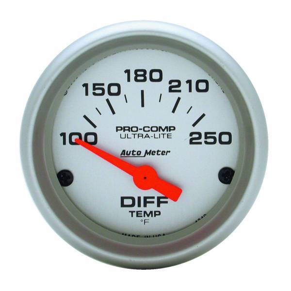 Autometer - AutoMeter GAUGE DIFFERENTIAL TEMP 2 1/16in. 100-250deg.F ELECTRIC ULTRA-LITE - 4349