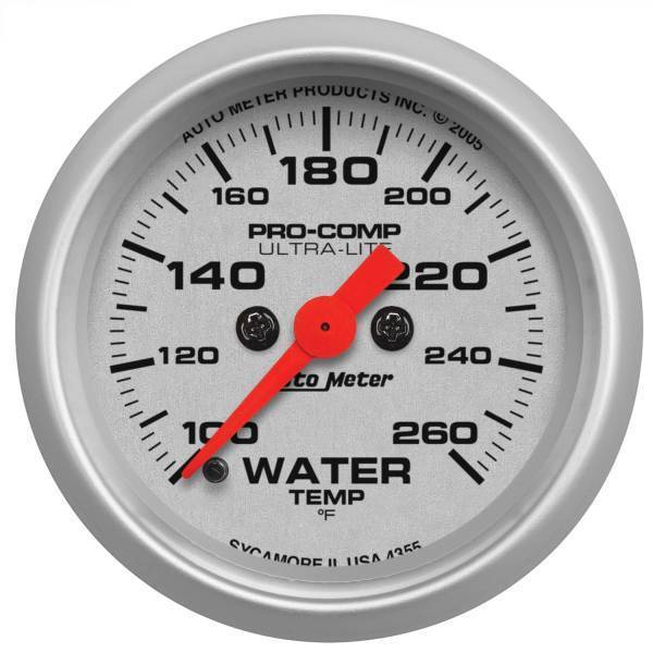 Autometer - AutoMeter GAUGE WATER TEMP 2 1/16in. 100-260deg.F DIGITAL STEPPER MOTOR ULTRA-LITE - 4355