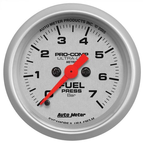 Autometer - AutoMeter GAUGE FUEL PRESSURE 2 1/16in. 7 BAR ELECTRIC ULTRA-LITE - 4363-M