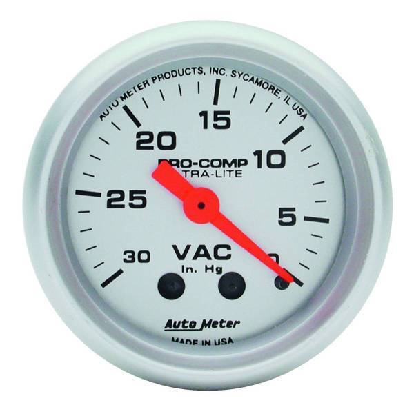 Autometer - AutoMeter GAUGE VACUUM 2 1/16in. 30INHG MECHANICAL ULTRA-LITE - 4384