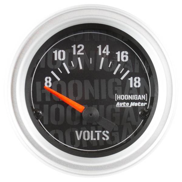 Autometer - AutoMeter GAUGE VOLTMETER 2 1/16in. 18V ELEC HOONIGAN - 4391-09000