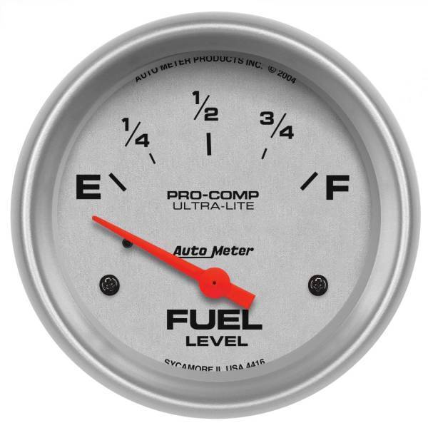 Autometer - AutoMeter GAUGE FUEL LEVEL 2 5/8in. 240OE TO 33OF ELEC ULTRA-LITE - 4416