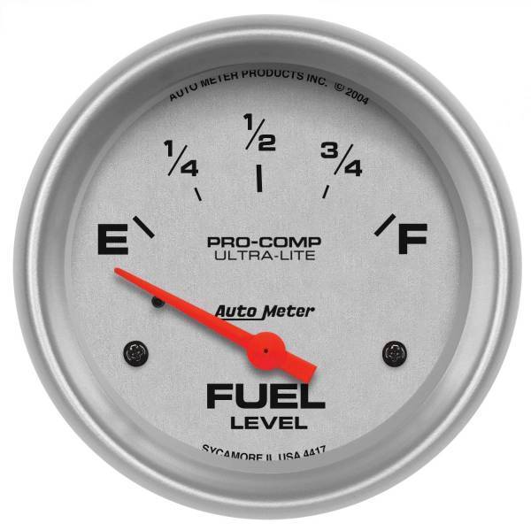 Autometer - AutoMeter GAUGE FUEL LEVEL 2 5/8in. 0OE TO 30OF ELEC ULTRA-LITE - 4417