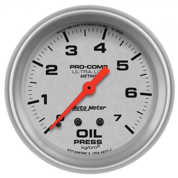 Autometer - AutoMeter GAUGE OIL PRESSURE 2 5/8in. 7.0KG/CM2 MECHANICAL ULTRA-LITE - 4421-J