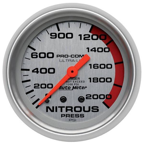 Autometer - AutoMeter GAUGE NITROUS PRESSURE 2 5/8in. 2000PSI MECHANICAL ULTRA-LITE - 4428