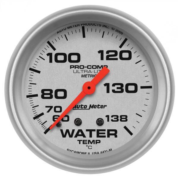 Autometer - AutoMeter GAUGE WATER TEMP 2 5/8in. 60-140deg.C MECHANICAL ULTRA-LITE - 4431-M