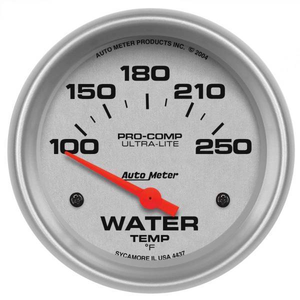 Autometer - AutoMeter GAUGE WATER TEMP 2 5/8in. 100-250deg.F ELECTRIC ULTRA-LITE - 4437