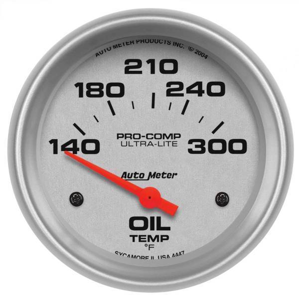 Autometer - AutoMeter GAUGE OIL TEMP 2 5/8in. 140-300deg.F ELECTRIC ULTRA-LITE - 4447