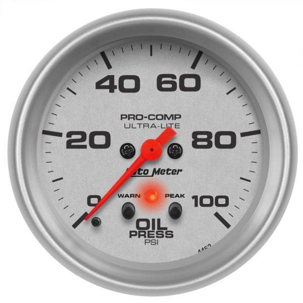 Autometer - AutoMeter GAUGE OIL PRESS 2 5/8in. 100PSI DIGITAL STEPPER MOTOR W/PEAK/WRN ULTRA-LITE - 4452