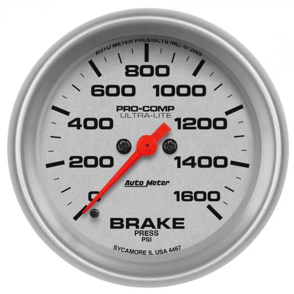 Autometer - AutoMeter GAUGE BRAKE PRESS 2 5/8in. 1600PSI DIGITAL STEPPER MOTOR ULTRA-LITE - 4467