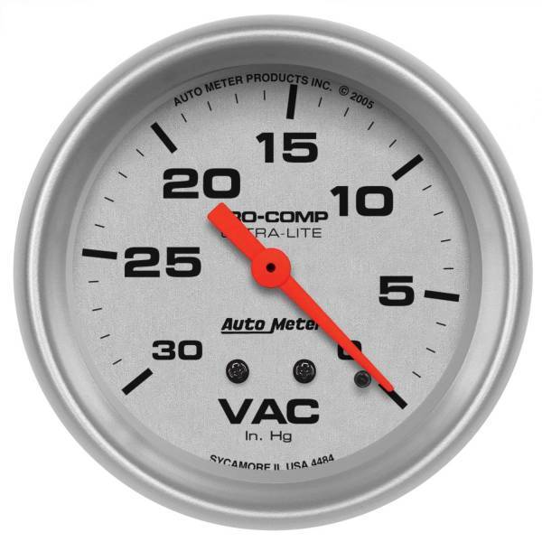 Autometer - AutoMeter GAUGE VACUUM 2 5/8in. 30INHG MECHANICAL ULTRA-LITE - 4484
