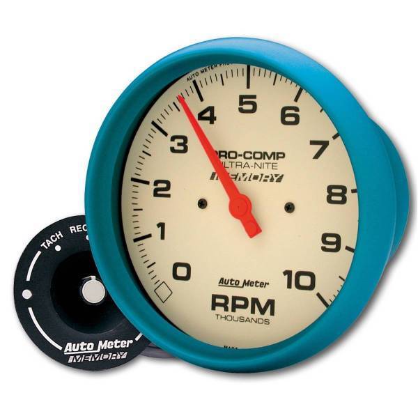 Autometer - AutoMeter GAUGE TACH 5in. 10K RPM IN-DASH W/PEAK MEMORY GLOW IN DARK ULTRA-NITE - 4594